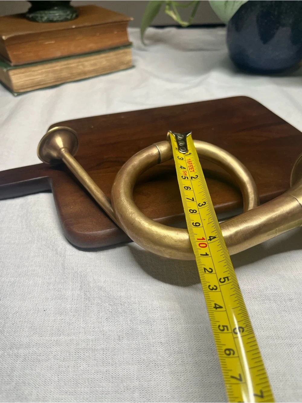 Vintage Brass Decorative Hunting Horn - Warm Gold Tone
